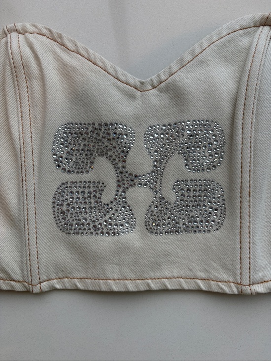 Ganni Tops - GANNI Vanilla Ice Sparkle Corset Top